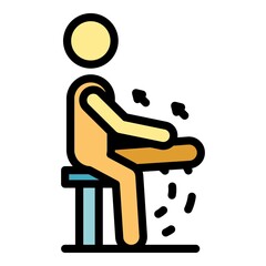 Physical rehabilitation leg icon. Outline physical rehabilitation leg vector icon color flat isolated