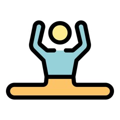 Gymnast man icon. Outline gymnast man vector icon color flat isolated