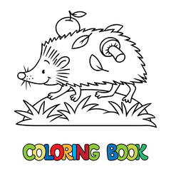 Funny hedgehog. Kids coloring book Vector i