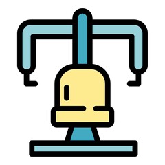 Fitness equipment icon. Outline fitness equipment vector icon color flat isolated