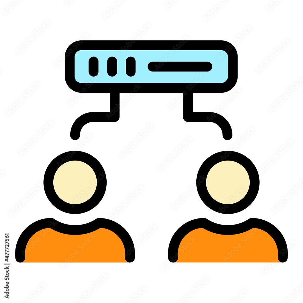 Poster customer database icon. outline customer database vector icon color flat isolated