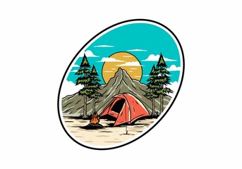 Mountain camping using dome tents