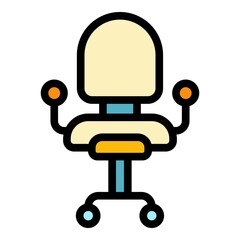 Customer chair icon. Outline customer chair vector icon color flat isolated