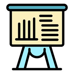 Custmer banner presentation icon. Outline custmer banner presentation vector icon color flat isolated