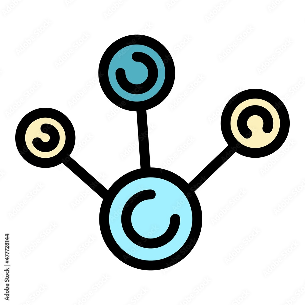 Poster customer data circle scheme icon. outline customer data circle scheme vector icon color flat isolate