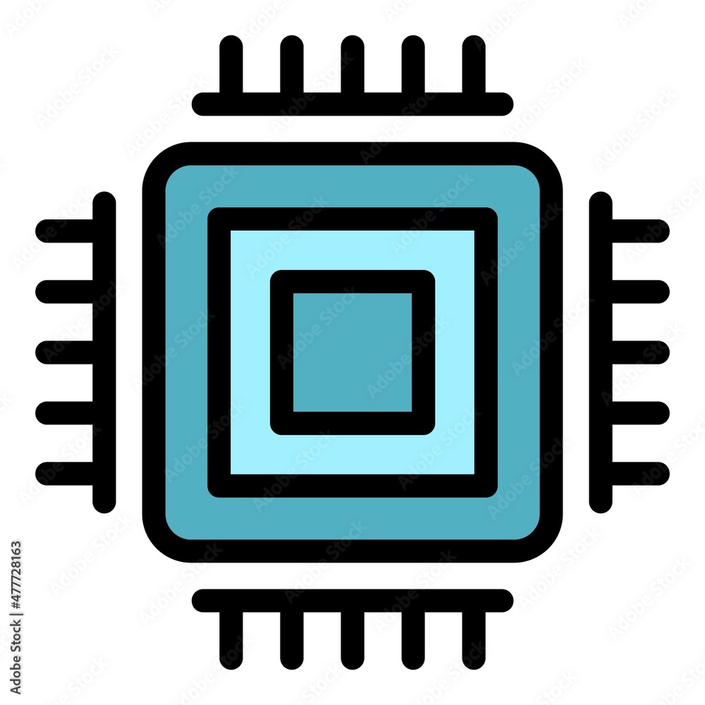 Poster customer data processor icon. outline customer data processor vector icon color flat isolated