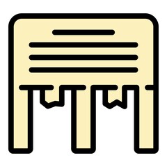 Customer ticket icon. Outline customer ticket vector icon color flat isolated