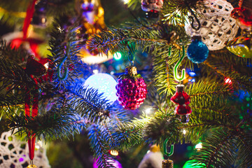 Obraz na płótnie Canvas Christmas decorations, Christmas tree baubles Christmas time.