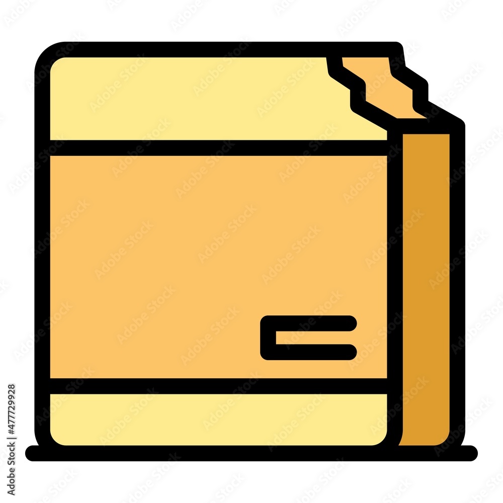 Canvas Prints Carton box waste icon. Outline carton box waste vector icon color flat isolated - Canvas Prints