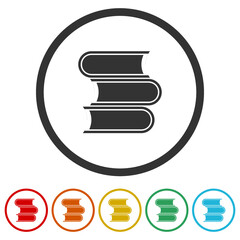 Books icon isolated on white background, color set