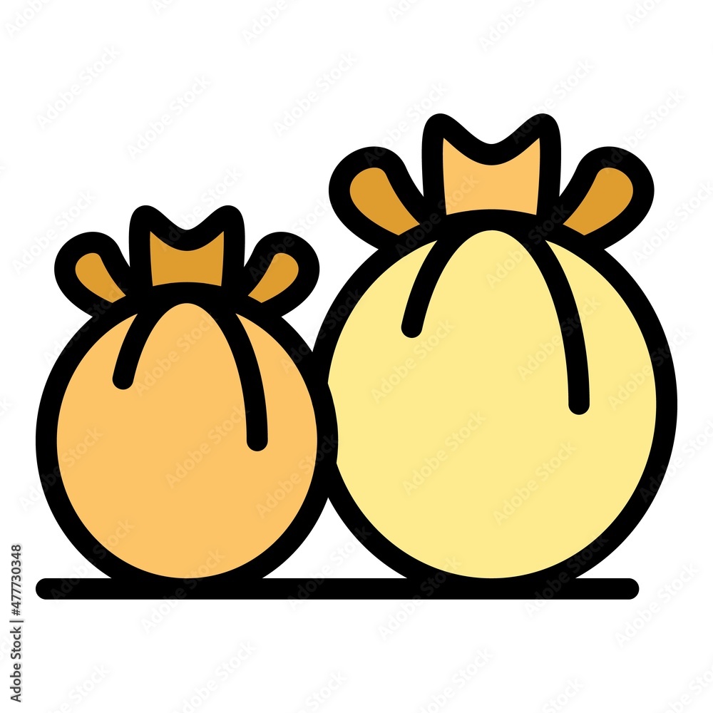 Poster garbage sack icon. outline garbage sack vector icon color flat isolated