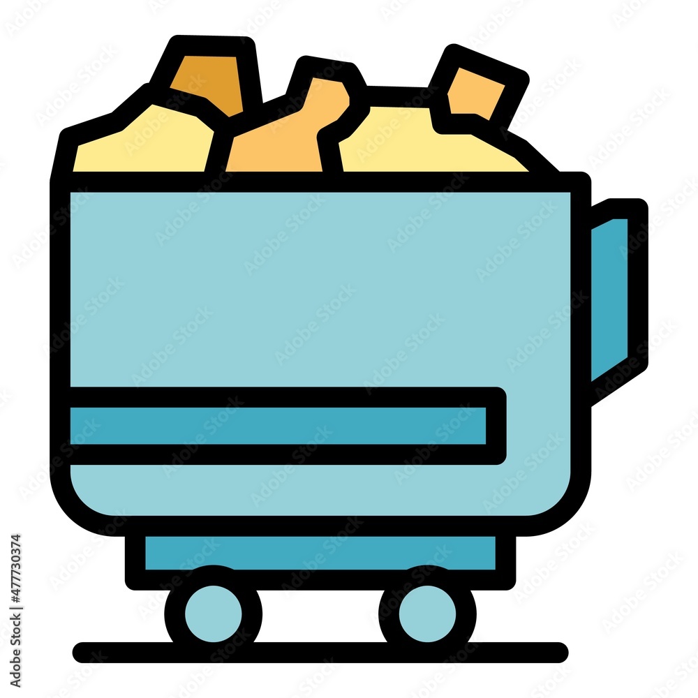 Poster garbage container icon. outline garbage container vector icon color flat isolated