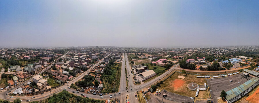 aerial view of the city of Awka, Nigeria
