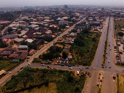 aerial view of the city of Awka, Nigeria