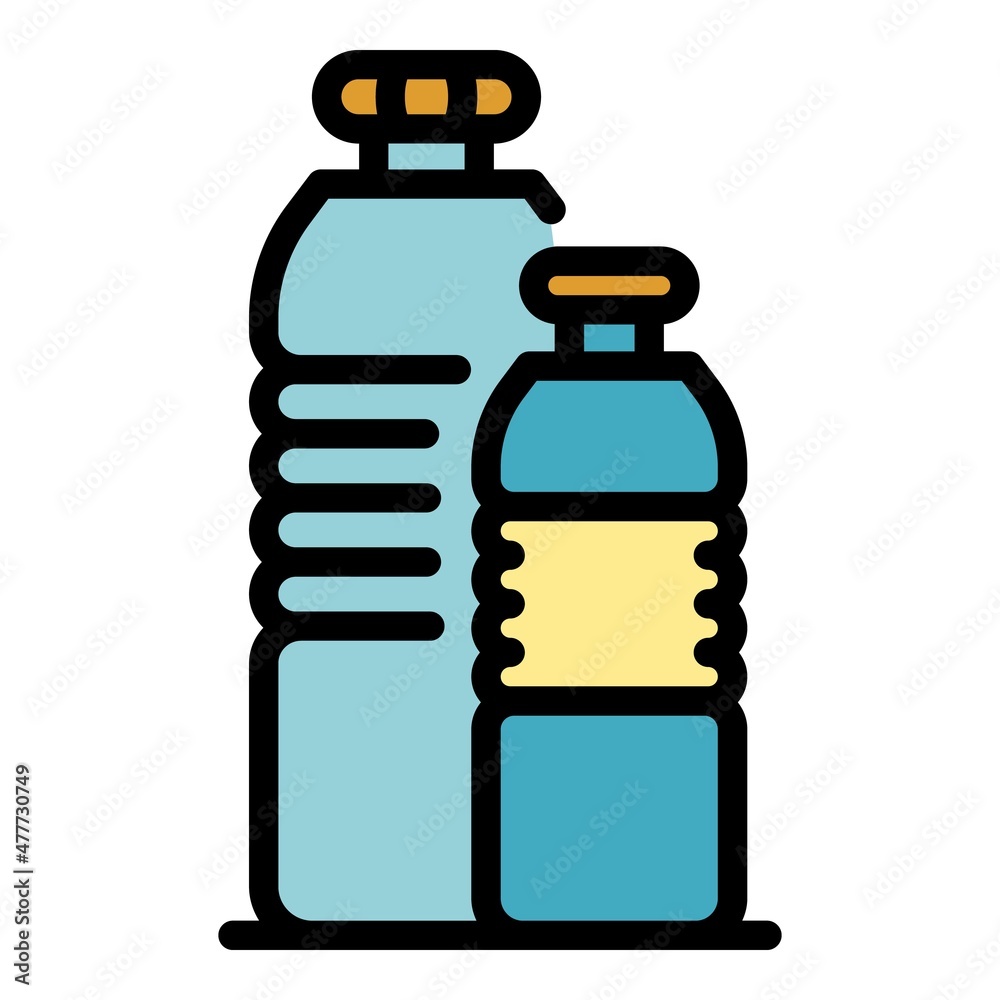 Poster garbage bottles icon. outline garbage bottles vector icon color flat isolated