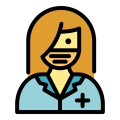 Medical safe cover icon. Outline medical safe cover vector icon color flat isolated