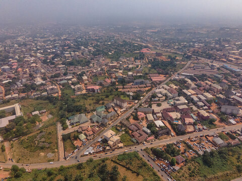 An aerial view of the city of Awka, Anambra in Nigeria