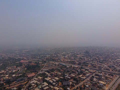 An aerial view of the city of Awka, Anambra in Nigeria