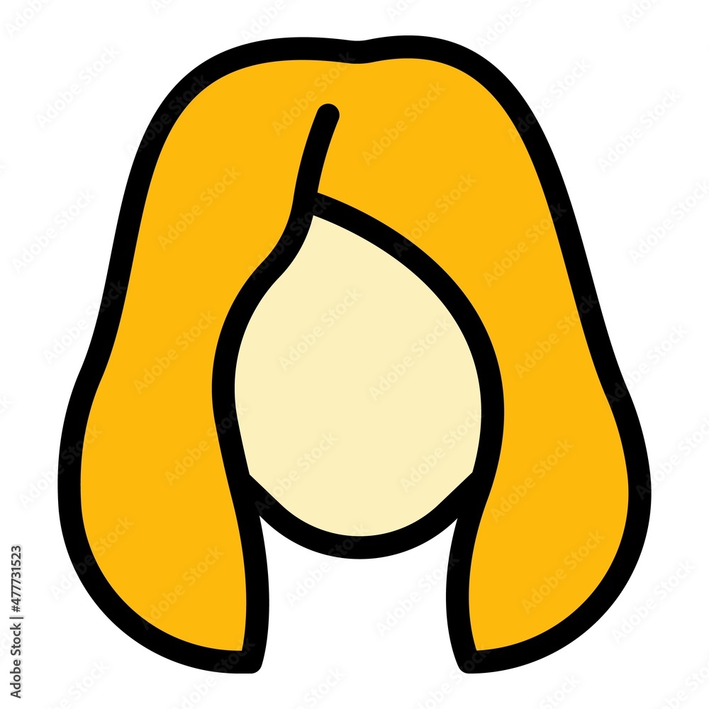 Canvas Prints lady wig icon. outline lady wig vector icon color flat isolated - Canvas Prints