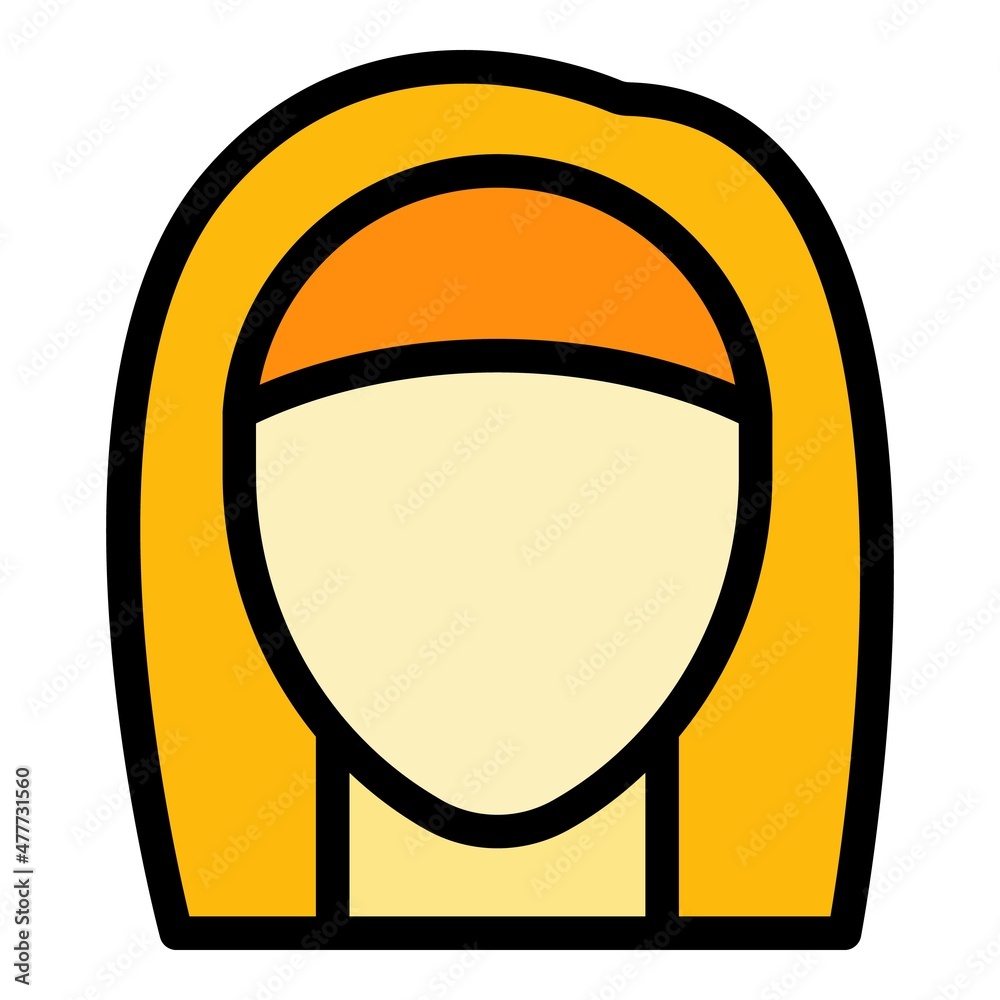 Wall mural haircut wig icon. outline haircut wig vector icon color flat isolated - Wall murals