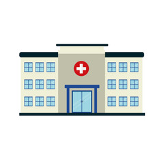 Obraz premium Hospital building, medical icon vector illustration, on a white background