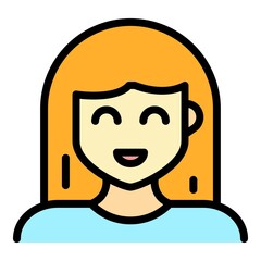 Granddaughter icon. Outline granddaughter vector icon color flat isolated