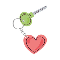 key with keychain of heart shape