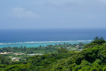 The view of the sea from the hill in Okinawa.