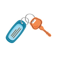 orange key with keychain