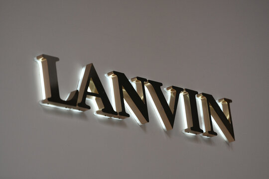 Lanvin Logo Displayed On A Facade Of A Store In Milan.