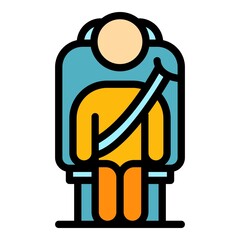 Plane tourist icon. Outline plane tourist vector icon color flat isolated