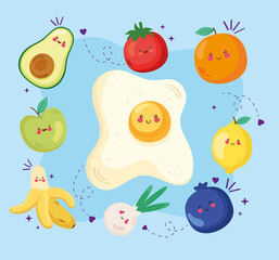 food and cute fruits