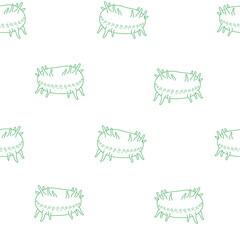 tripang sea cucumber sea food seamless pattern stroke line white background. trepang holothuria sea product