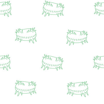 tripang sea cucumber sea food seamless pattern stroke line white background. trepang holothuria sea product