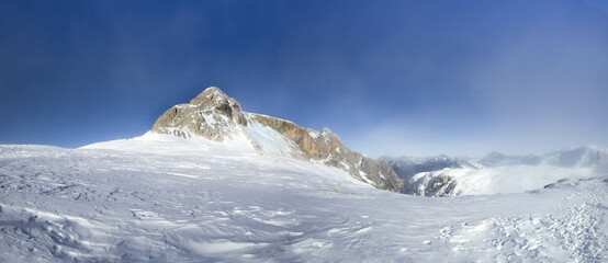 Panoramic view on Cimon della Pala at Dolomites in Trentino Alto Adige