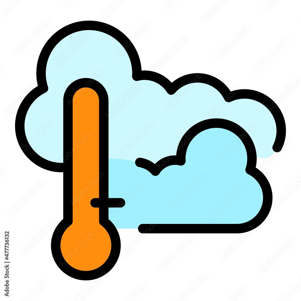 Wall mural cloudy weather icon. outline cloudy weather vector icon color flat isolated