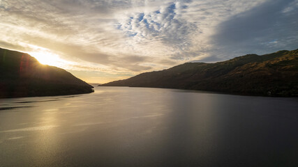 sunset over the lake