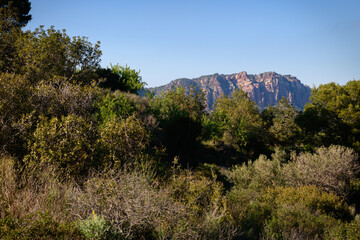 Vista de la montaña llamada El Garbí, en la provincia de Valencia. Comunidad Valenciana. España. Europa
