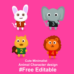 Animal minimalist flat design character.