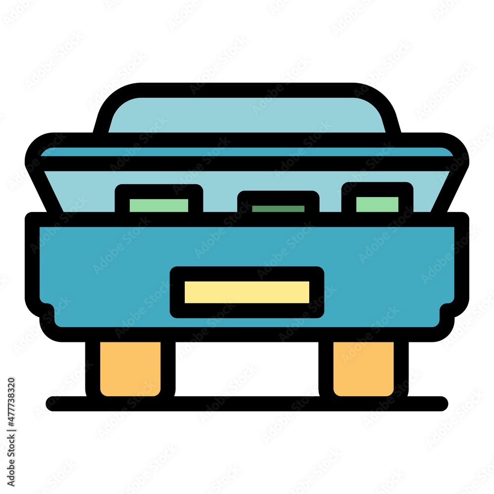 Poster open vehicle boot icon. outline open vehicle boot vector icon color flat isolated
