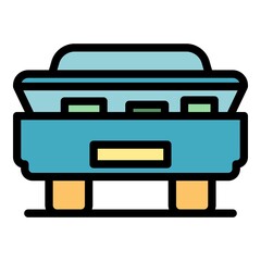Open vehicle boot icon. Outline open vehicle boot vector icon color flat isolated