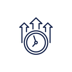 overtime line icon, long working hours