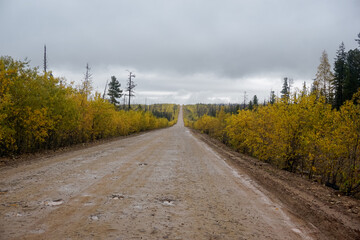 Old gravel road in the Irkutsk region