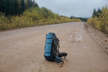 Old gravel road in the Irkutsk region