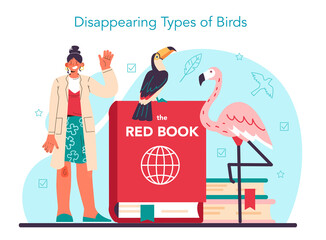 Ornithologist concept. Professional scientist studying birds species,