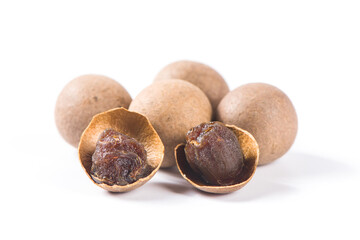 Dry Longan isolated on white background