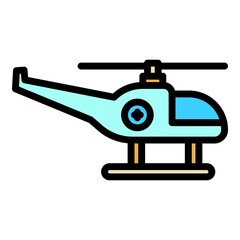 Force rescue helicopter icon. Outline force rescue helicopter vector icon thin line color flat on white