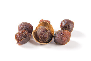 Dry Longan isolated on white background