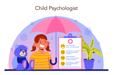 Child psychologist concept. Mental disease diagnostic and treatment.