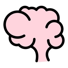 Neuro brain icon. Outline neuro brain vector icon color flat isolated